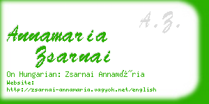 annamaria zsarnai business card